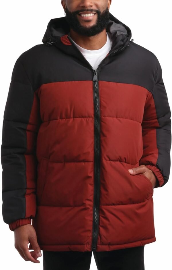 Perry Ellis Men's Hooded Puffer Jacket - Insulated Quilted W...
