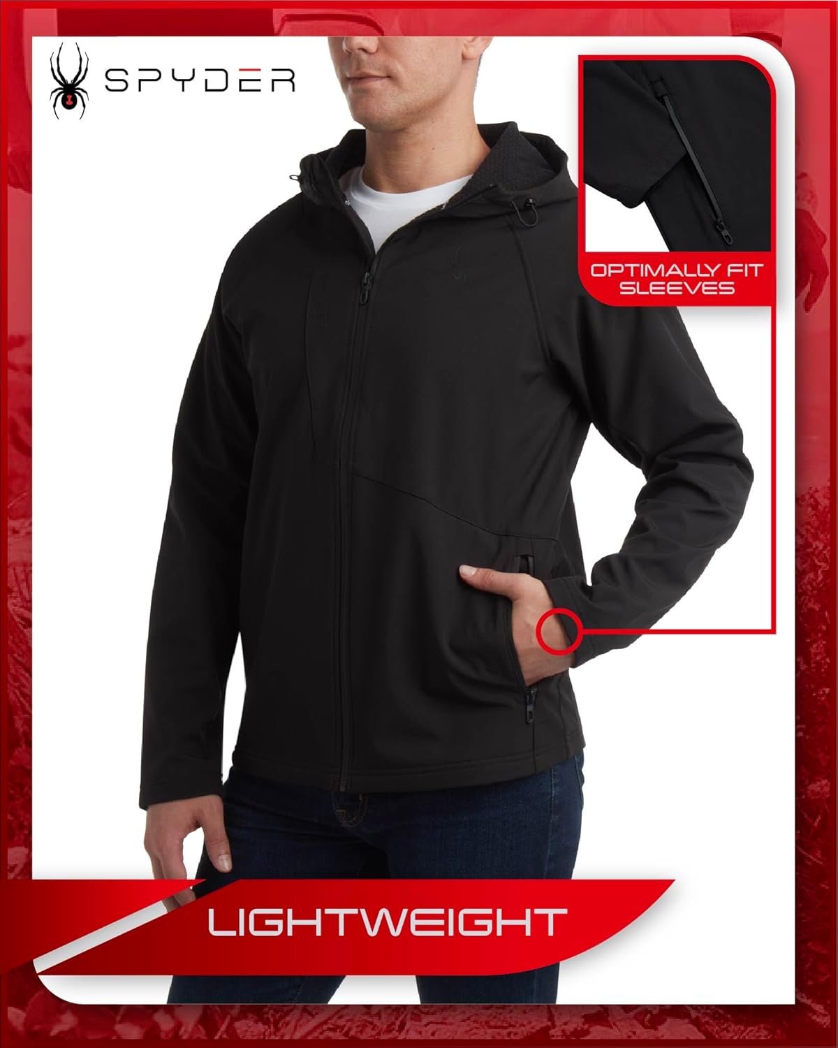 Spyder Men's Active Softshell Jacket - Polar Fleece-Lined Wa... - Image 5