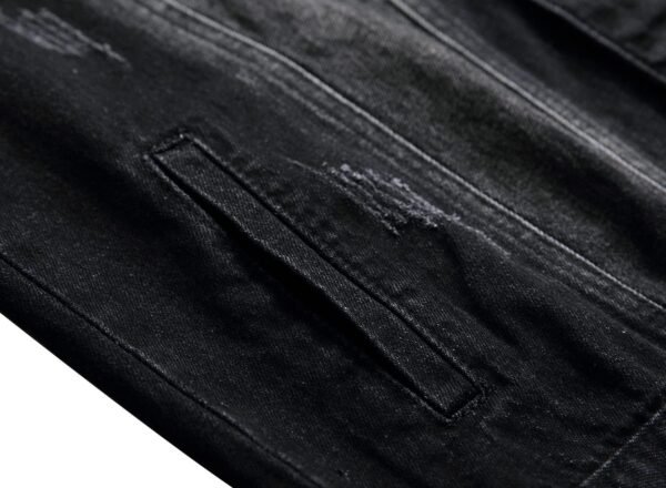 QIMYUM Jean Jacket For Men, Distressed Slim Denim Jacket