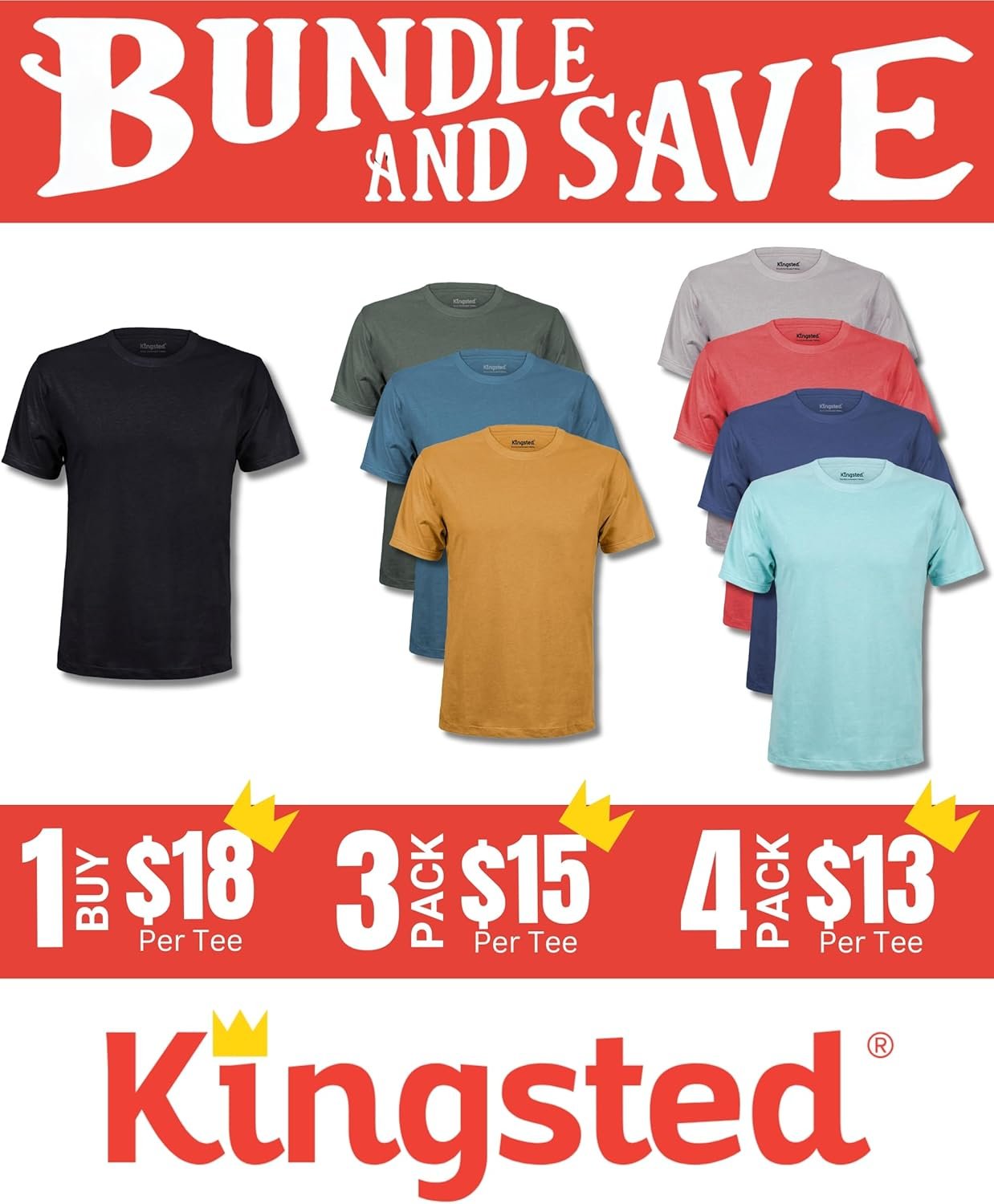 Kingsted T-Shirts for Men Pack - Royally Comfortable - Super... - Image 7