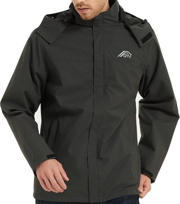 OTU Men's Lightweight Waterproof Hooded Rain Jacket Outdoor ...