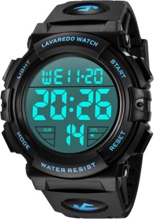 L LAVAREDO Mens Digital Watch Sports Military Watches Waterp...