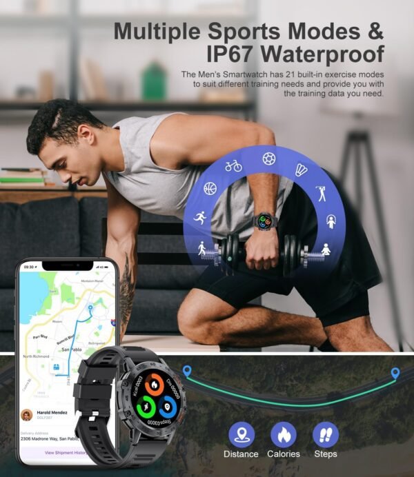 Military Smart Watch for Men(Answer/Dial Calls),100 Sports M...