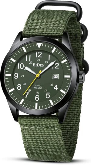 HANPOSH Mens Watches Military Army Analog Quartz Waterproof ...