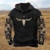 PORCLAY Mens Aztec Hoodie Western Cowboy Hooded Sweatshirt C...
