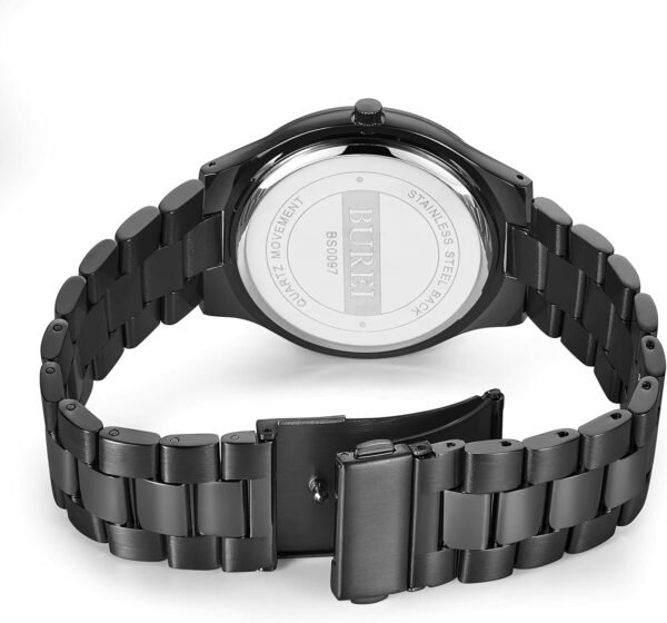 BUREI Men Watches Fashion Analog Stainless Steel Quartz Wate...