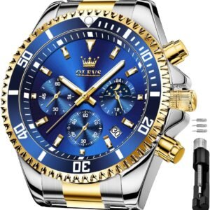 OLEVS Men's Waterproof Watches Stainless Steel Waterproof Ch...