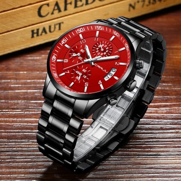 CRRJU Men's Fashion Stainless Steel Watches Date Waterproof ...
