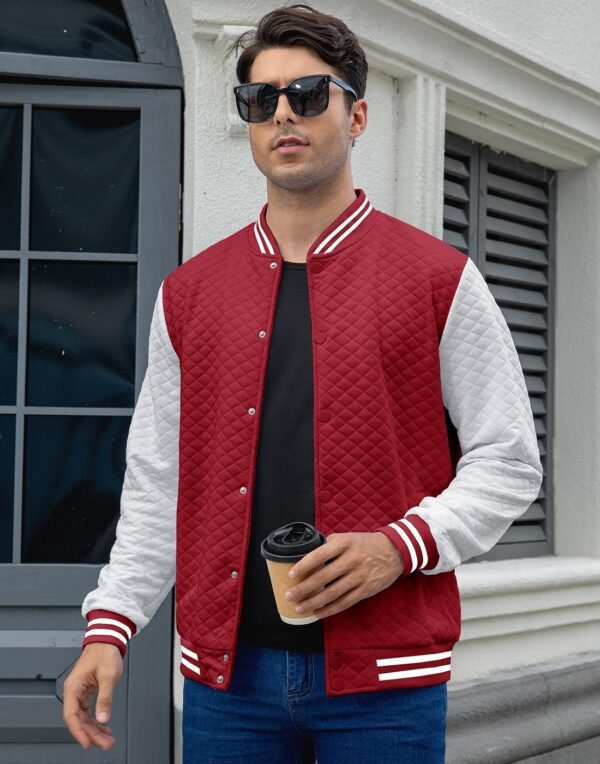 Mens Varsity Jacket Lightweight Jacket Causal Waffle Letterm...