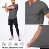 JMIERR Men's Muscle V-Neck T Shirt Short Sleeve Longline Rib...