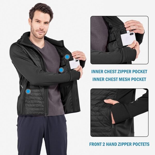 BALEAF Men's Running Jacket Lightweight Thumble Hole Warm Up...
