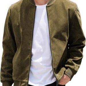 COOFANDY Men's Casual Varsity Jacket Vintage Lightweight Sue...