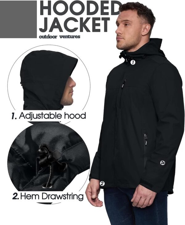 Outdoor Ventures Men's Packable Rain Jacket Waterproof Light...