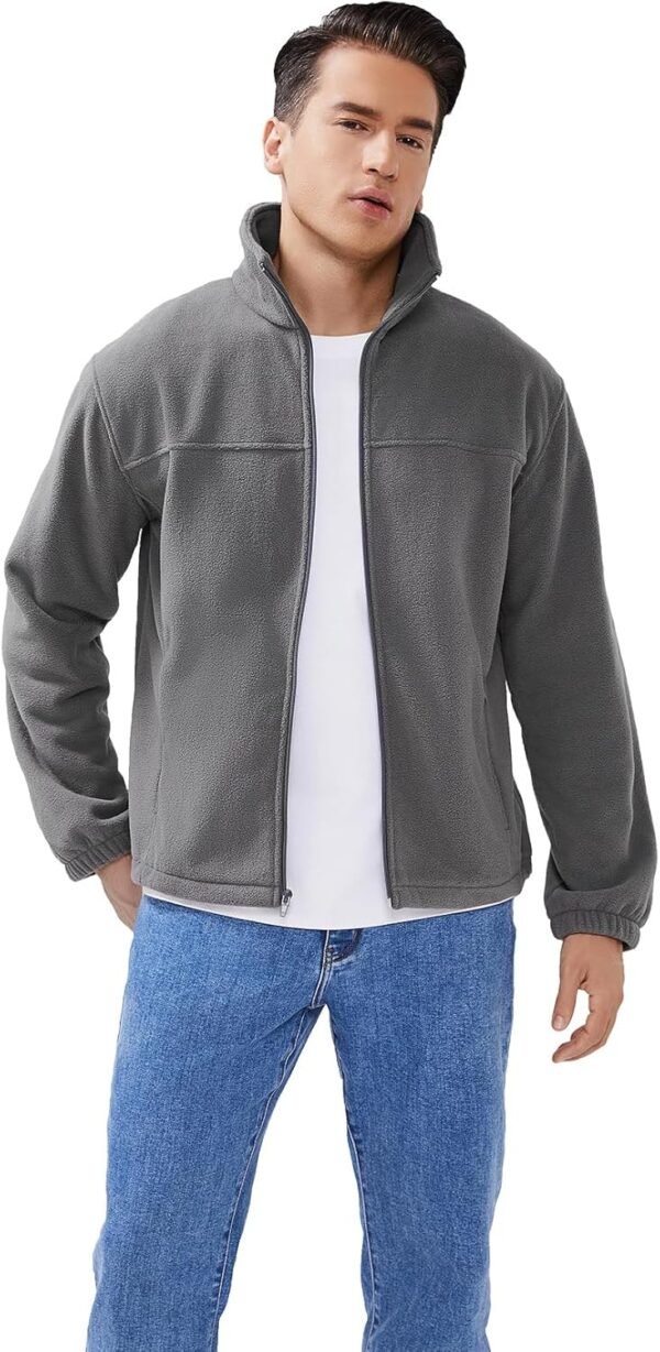 Men's Casual Outdoor Fleece Zip Jacket Long Sleeve Warm Wint...