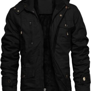 CHEXPEL Men's Thick Winter Jackets with Hood, Fleece Lining,...