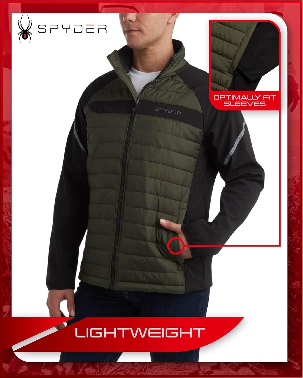 Spyder Men's Active 2fer Jacket - Midweight Insulated Quilte... - Image 5