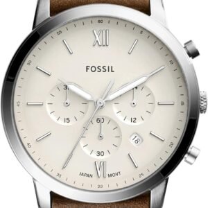 Fossil Men's Neutra Quartz Stainless Steel and Leather Chron...