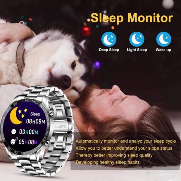 FILIEKEU Men Smart Watch for Android iOS, Bluetooth Calls Vo...