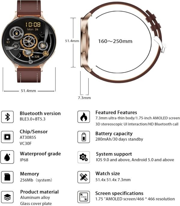 Smart Watches for Men Women (Make/Answer Call), Extra Large ...