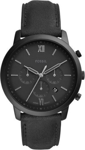 Fossil Men's Neutra Quartz Stainless Steel and Leather Chron...