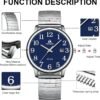 LN LENQIN Mens Watches Stainless Steel Analog Quartz Watches...