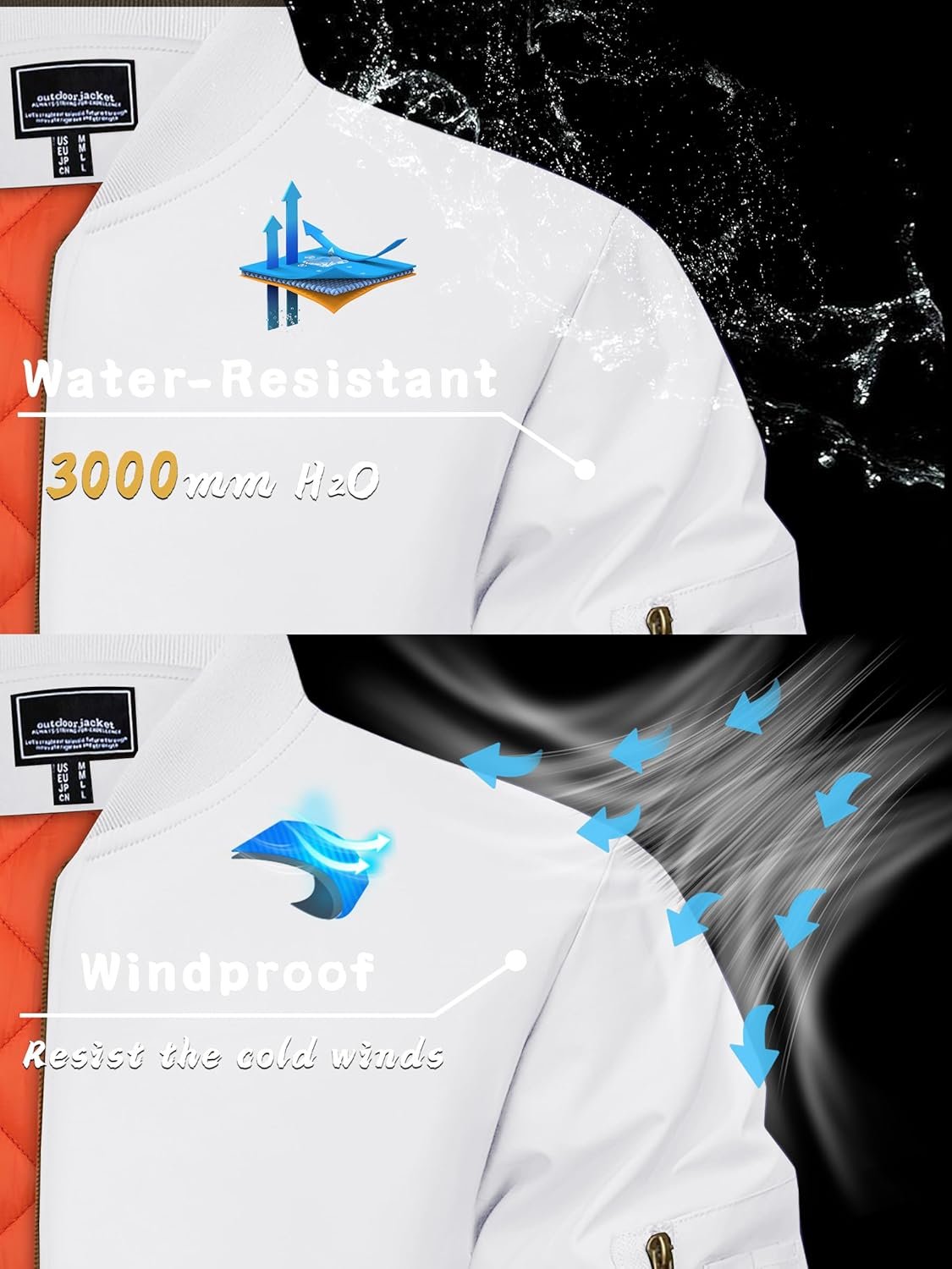 KEFITEVD Men's Jacket Casual Windproof Bomber Jackets Full Z... - Image 2