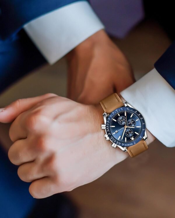Watches for Men Leather Band Chronograph Mens Watches 30M Wa...