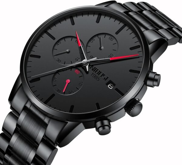 NIBOSI Men's Watches Analog Minimalist Black Dial Watches fo...