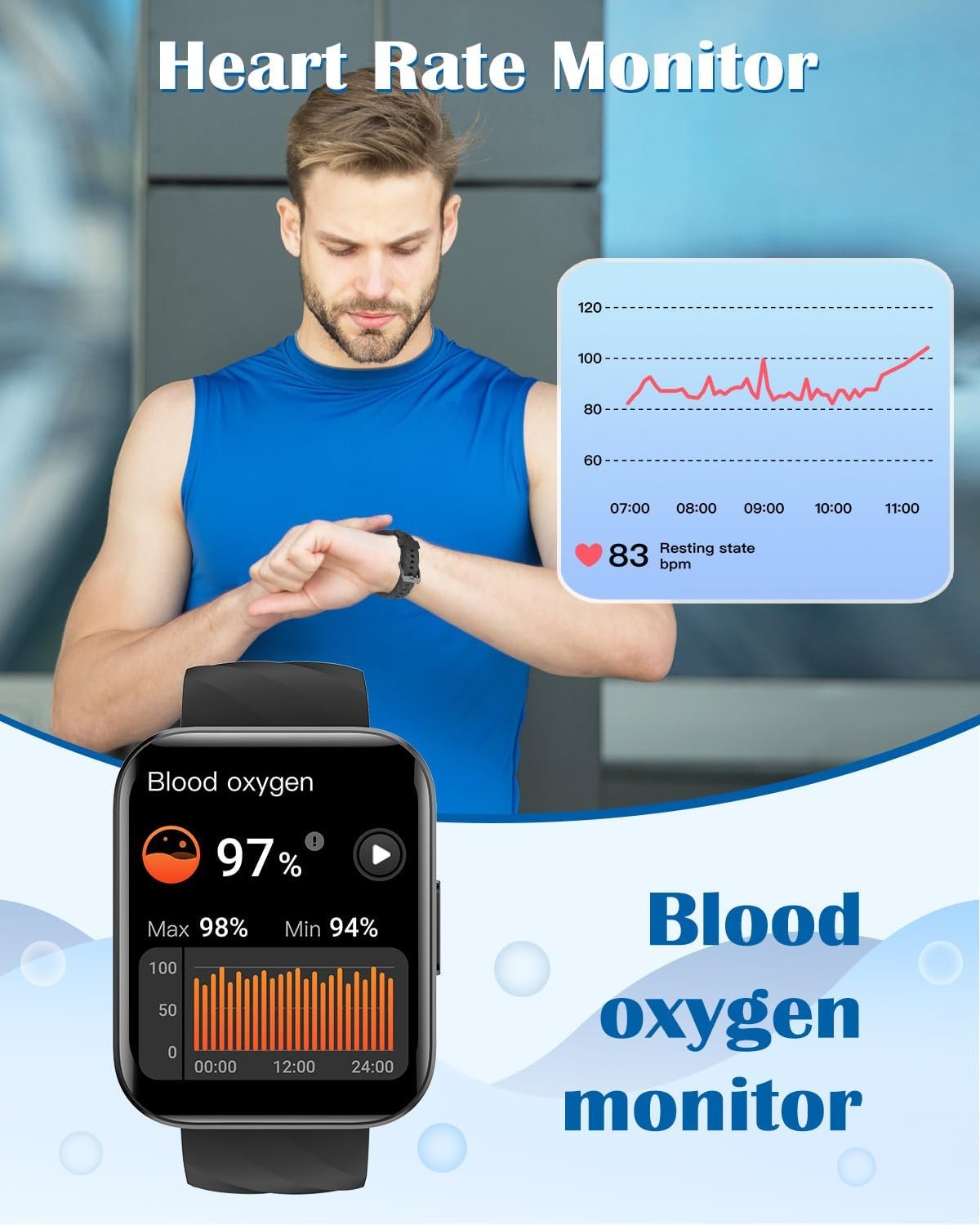 RUIMEN Smart Watches for Men Women (Answer/Make Calls) Compa... - Image 4