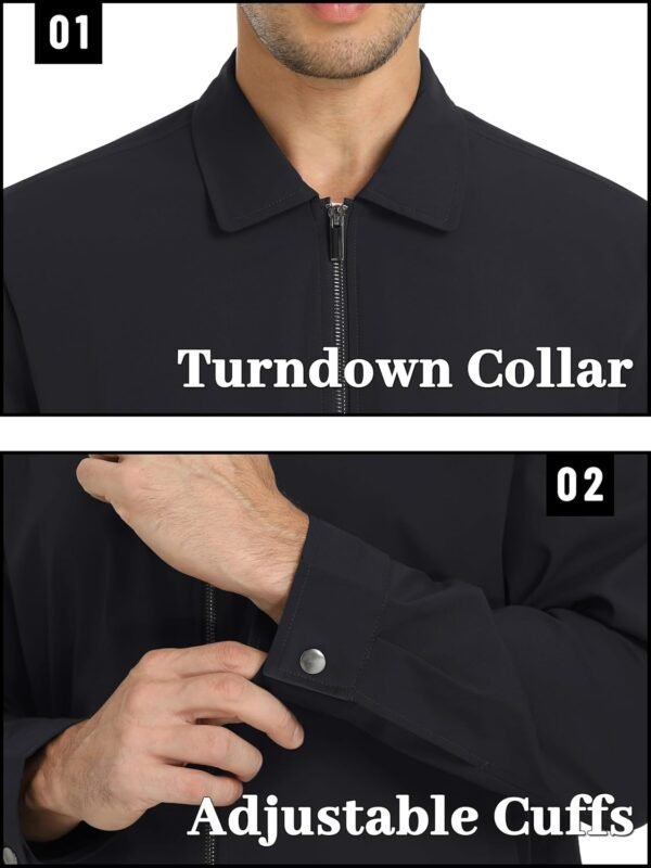 TACVASEN Mens Lightweight Windbreaker Full Zip Up Laydown Co...