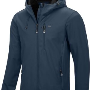 33,000ft Men's Softshell Jacket with Hood Waterproof Windbre...