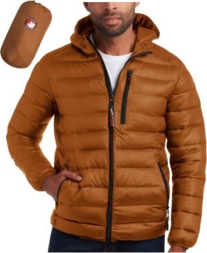 CANADA WEATHER GEAR Mens' Puffer Jacket - Lightweight Packab...