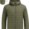 COOFANDY Mens Packable Puffer Jacket Lightweight Hooded Insu...