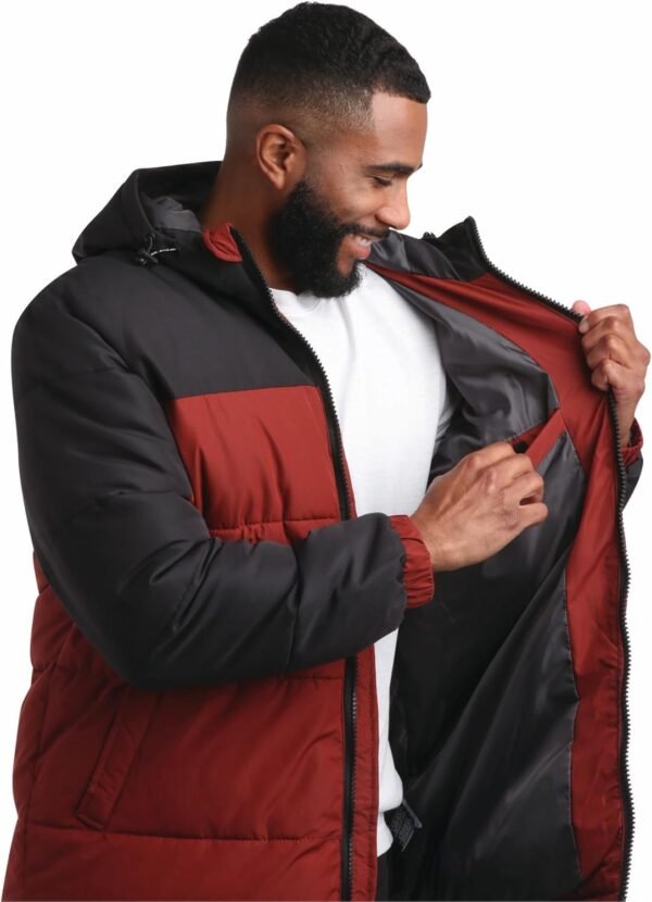 Perry Ellis Men's Hooded Puffer Jacket - Insulated Quilted W...
