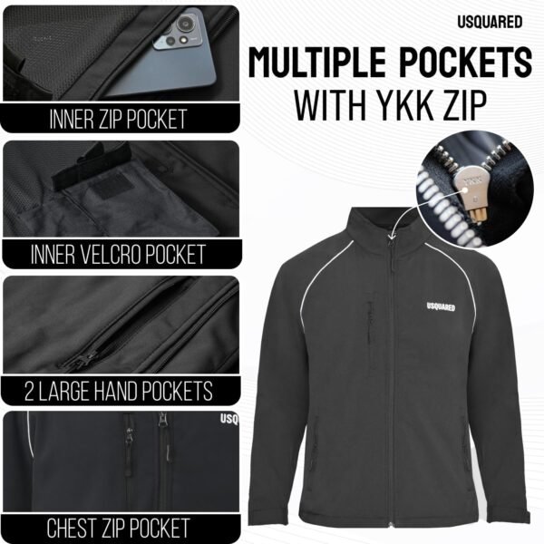 Mens softshell jacket, Insulated windbreaker Fleece Lined Ra...