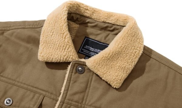 CRYSULLY Men's Winter Cargo Jacket Fur Collar Fleece Casual ...