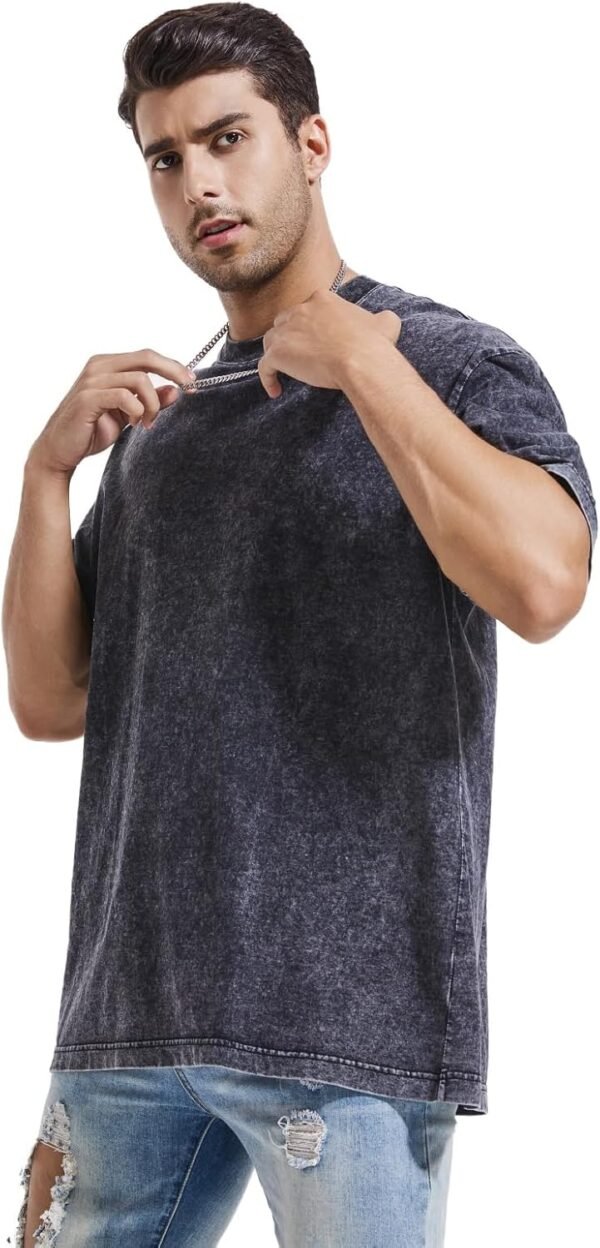 3 Pcs Men's Oversized Heavy Cotton Summer T-Shirts Vintage T...