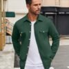 COOFANDY Men's Casual Shirt Jacket Linen Button Down Shirt L...