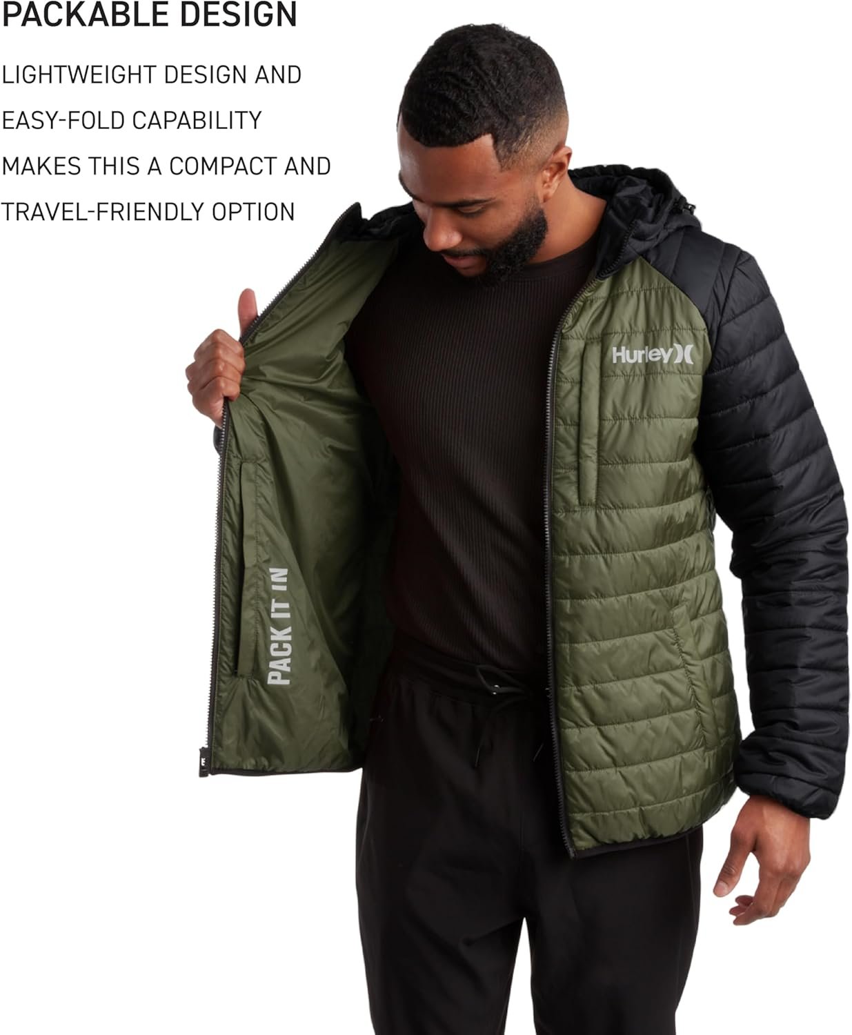 Hurley Men's Jacket - Balsam Lightweight Packable Puffer Coa... - Image 3