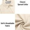 COOFANDY Mens Short Sleeve Cuban Guayabera Shirt Casual Summ...