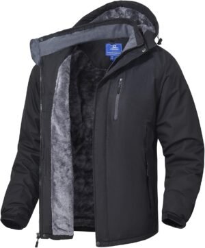 SPOSULEI Mens Skiing Jackets with Hoode Snowboarding Waterpr...