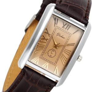 Lancardo Retro Vintage Square Quartz Analog Watch Silver Ton...