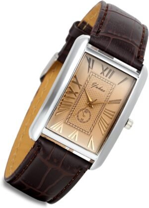Lancardo Retro Vintage Square Quartz Analog Watch Silver Ton...