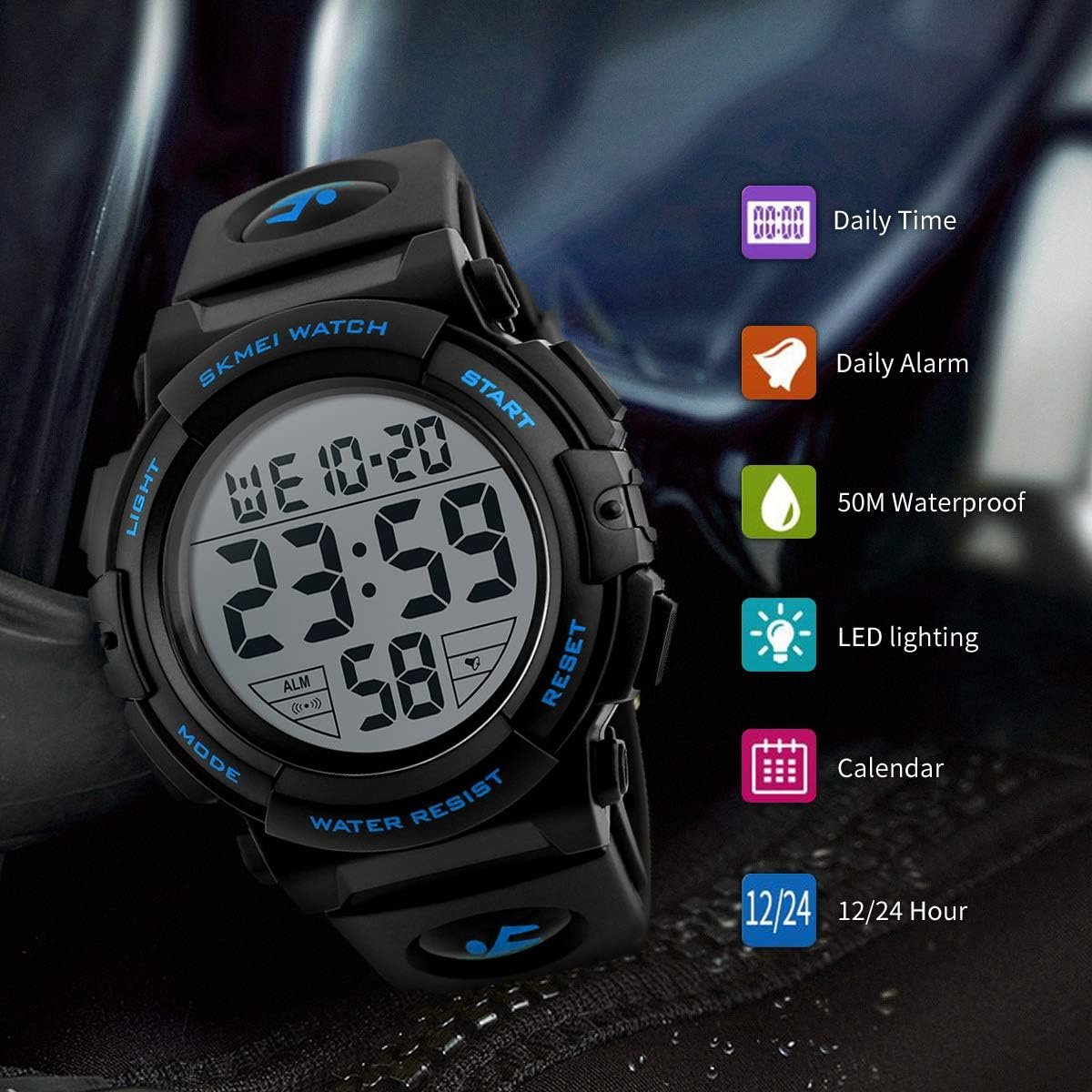 L LAVAREDO Mens Digital Watch Sports Military Watches Waterp... - Image 3