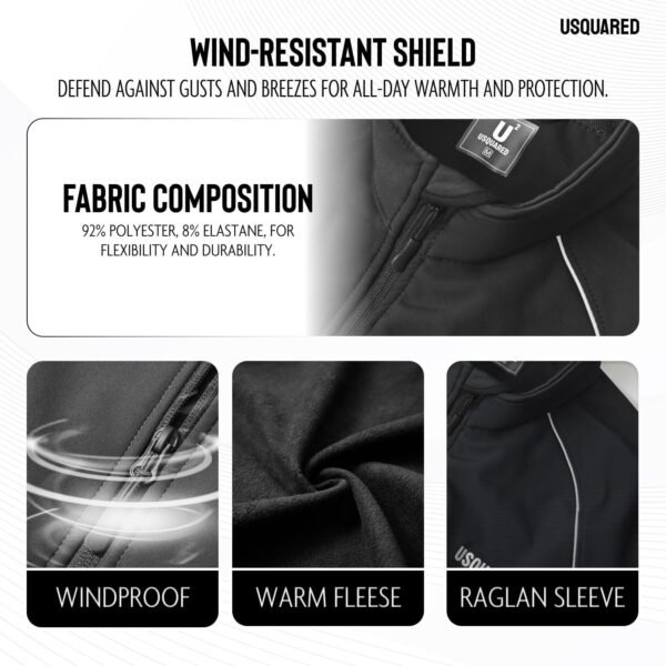 Mens softshell jacket, Insulated windbreaker Fleece Lined Ra...