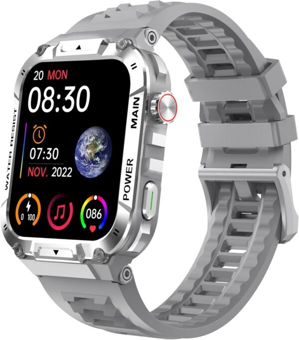 Military Smart Watch for Men 1.96 Inches Outdoor Sports Smar...