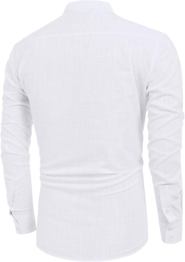 COOFANDY Men's Cotton Linen Henley T-Shirts Long Sleeve Hipp...