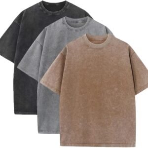 3 Pcs Men's Oversized Heavy Cotton Summer T-Shirts Vintage T...