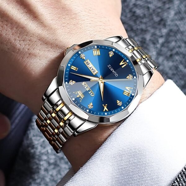 OLEVS Men Watches Business Dress Diamond Analog Quartz Date ...