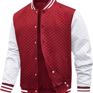 Mens Varsity Jacket Lightweight Jacket Causal Waffle Letterm...